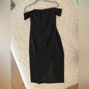 Lulu’s Off the Shoulder Little Black Dress